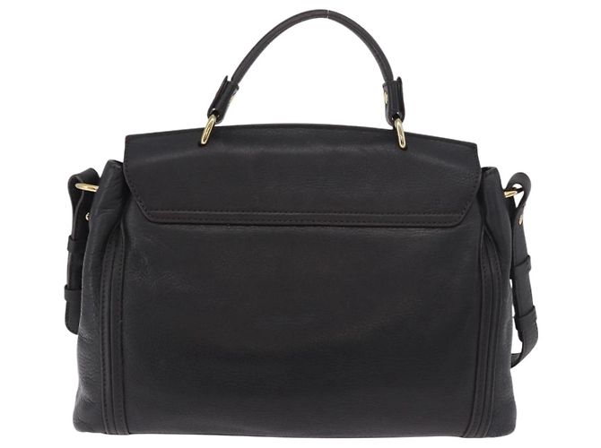 Borsa MCM in Pelle 2way Nera Oro Auth ka4862 Nero D'oro - vista 2