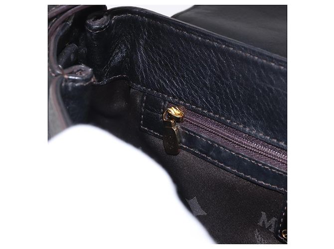 Borsa MCM in Pelle 2way Nera Oro Auth ka4862 Nero D'oro - vista 22