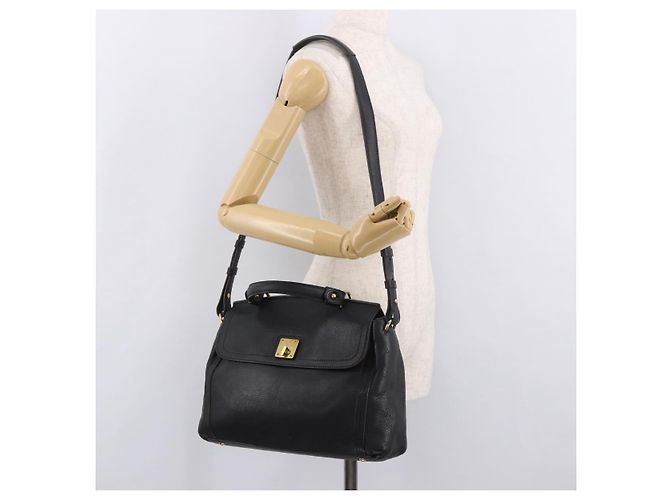 Borsa MCM in Pelle 2way Nera Oro Auth ka4862 Nero D'oro - vista 24