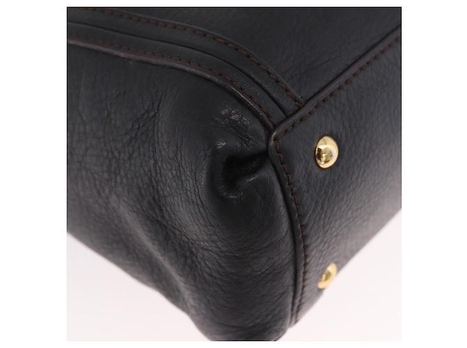 Borsa MCM in Pelle 2way Nera Oro Auth ka4862 Nero D'oro - vista 9