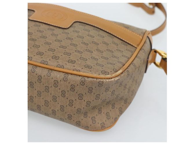 Borsa a Spalla GUCCI Micro GG Supreme PVC Beige Oro 001 14 0412 Auth 189340 D'oro - vista 10