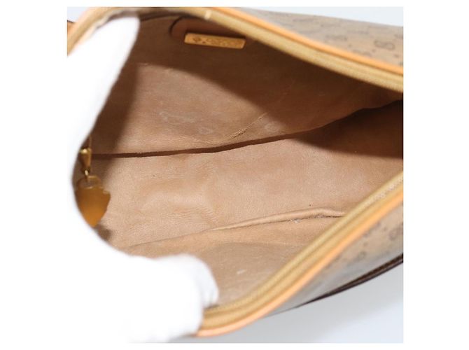 Borsa a Spalla GUCCI Micro GG Supreme PVC Beige Oro 001 14 0412 Auth 189340 D'oro - vista 11