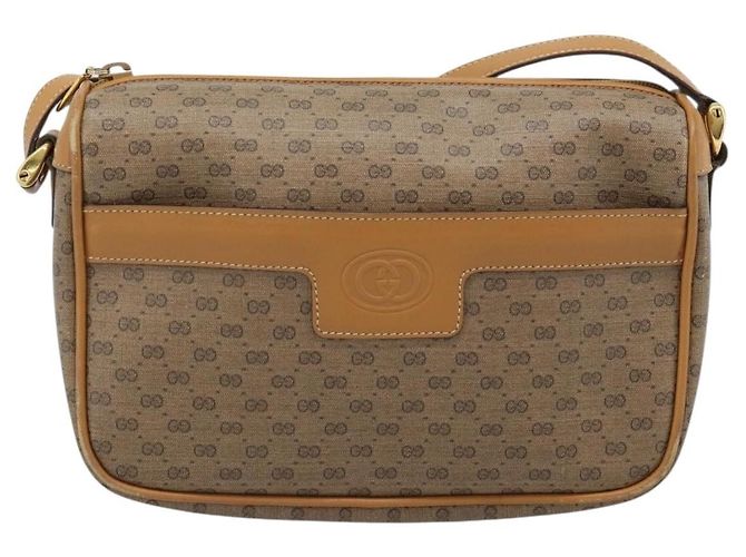 Borsa a Spalla GUCCI Micro GG Supreme PVC Beige Oro 001 14 0412 Auth 189340 D'oro - vista 13