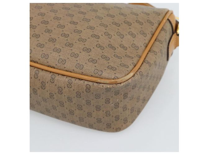 Borsa a Spalla GUCCI Micro GG Supreme PVC Beige Oro 001 14 0412 Auth 189340 D'oro - vista 16