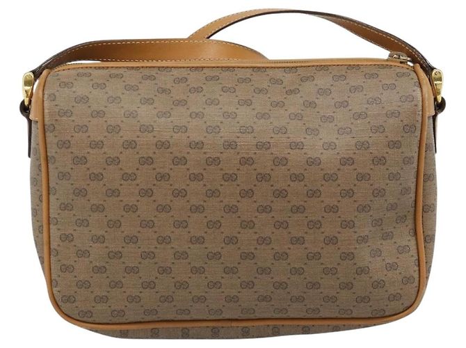 Borsa a Spalla GUCCI Micro GG Supreme PVC Beige Oro 001 14 0412 Auth 189340 D'oro - vista 2