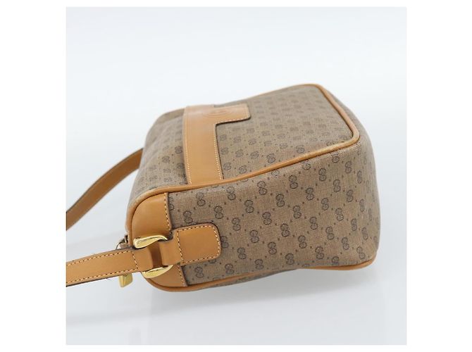 Borsa a Spalla GUCCI Micro GG Supreme PVC Beige Oro 001 14 0412 Auth 189340 D'oro - vista 3