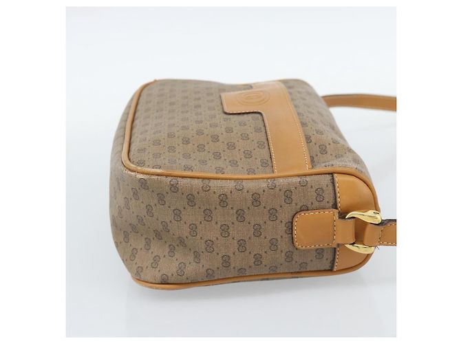 Borsa a Spalla GUCCI Micro GG Supreme PVC Beige Oro 001 14 0412 Auth 189340 D'oro - vista 4