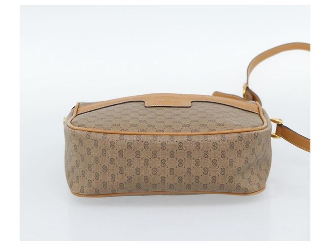 Borsa a Spalla GUCCI Micro GG Supreme PVC Beige Oro 001 14 0412 Auth 189340 D'oro - vista 5