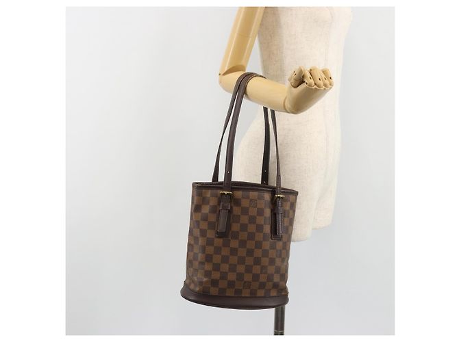 LOUIS VUITTON Borsa a tracolla Damier Ebene Marais N42240 LV Auth 188364 - vista 25