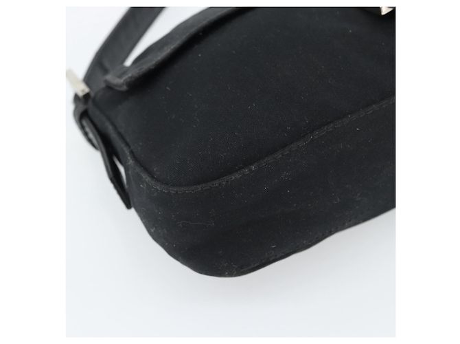 Borsa a mano FENDI Mamma Baguette in jersey di cotone Nero Argento Auth am11937A - vista 14