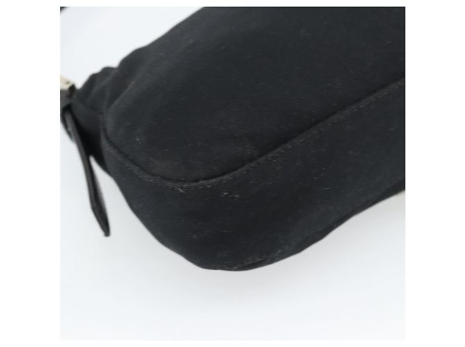 Borsa a mano FENDI Mamma Baguette in jersey di cotone Nero Argento Auth am11937A - vista 16