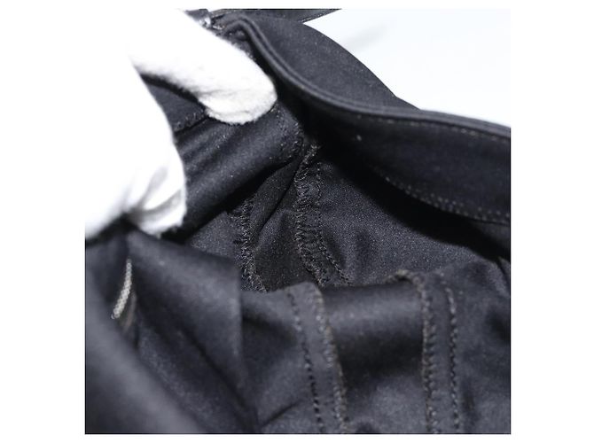 Borsa a mano FENDI Mamma Baguette in jersey di cotone Nero Argento Auth am11937A - vista 19