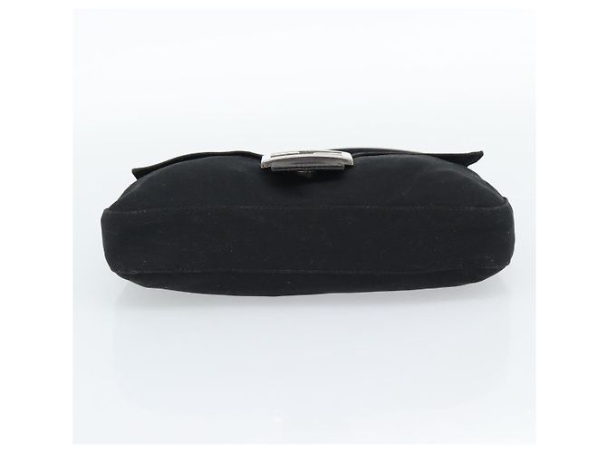 Borsa a mano FENDI Mamma Baguette in jersey di cotone Nero Argento Auth am11937A - vista 5