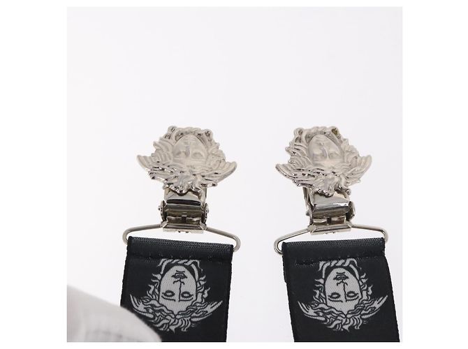 Bretelle VERSACE Medusa Metallo Nero Argento Auth BA13627 - view 11