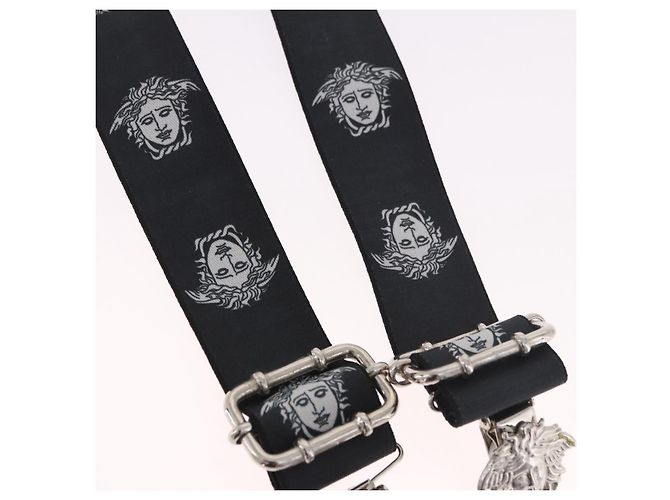 Bretelle VERSACE Medusa Metallo Nero Argento Auth BA13627 - view 3