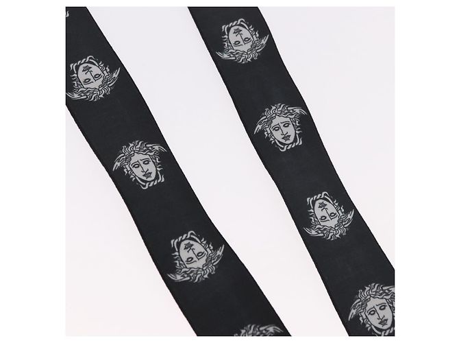 Bretelle VERSACE Medusa Metallo Nero Argento Auth BA13627 - view 4
