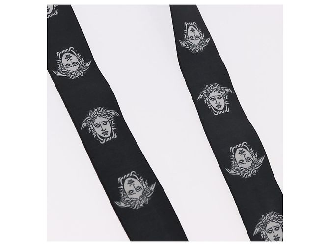 Bretelle VERSACE Medusa Metallo Nero Argento Auth BA13627 - view 5
