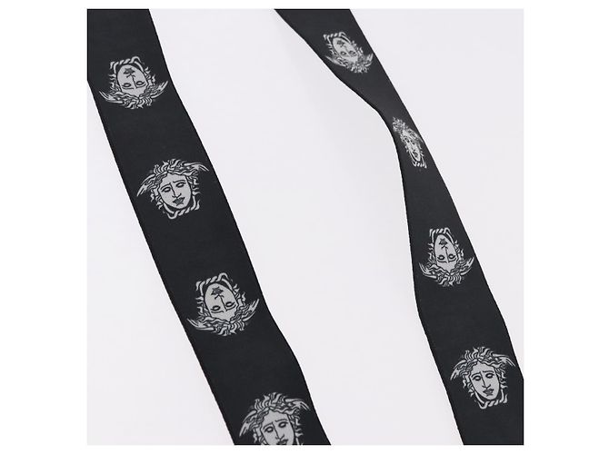 Bretelle VERSACE Medusa Metallo Nero Argento Auth BA13627 - view 6