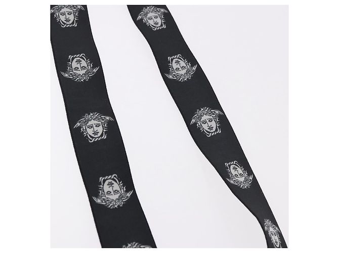 Bretelle VERSACE Medusa Metallo Nero Argento Auth BA13627 - view 7