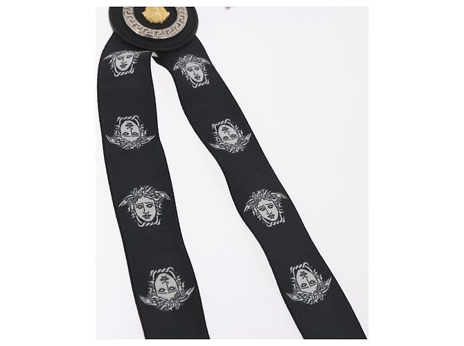 Bretelle VERSACE Medusa Metallo Nero Argento Auth BA13627 - view 8