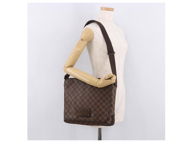 LOUIS VUITTON Borsa a tracolla Damier Ebene Brooklyn MM N51211 LV Auth 184412 - vista 23