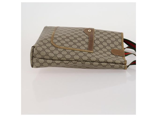 Borsa Tote GUCCI GG Supreme Web Sherry Line PVC 2 Set Beige Auth ti3987 - vista 12