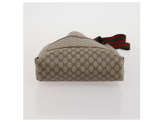 Borsa Tote GUCCI GG Supreme Web Sherry Line PVC 2 Set Beige Auth ti3987 - vista 16