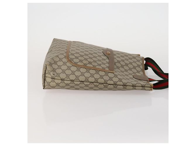 Borsa Tote GUCCI GG Supreme Web Sherry Line PVC 2 Set Beige Auth ti3987 - vista 4