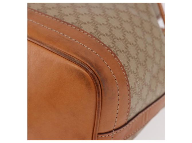 Céline Borsa a Spalla CELINE in Tela Macadam PVC Beige Oro Auth 188399 D'oro - vista 14