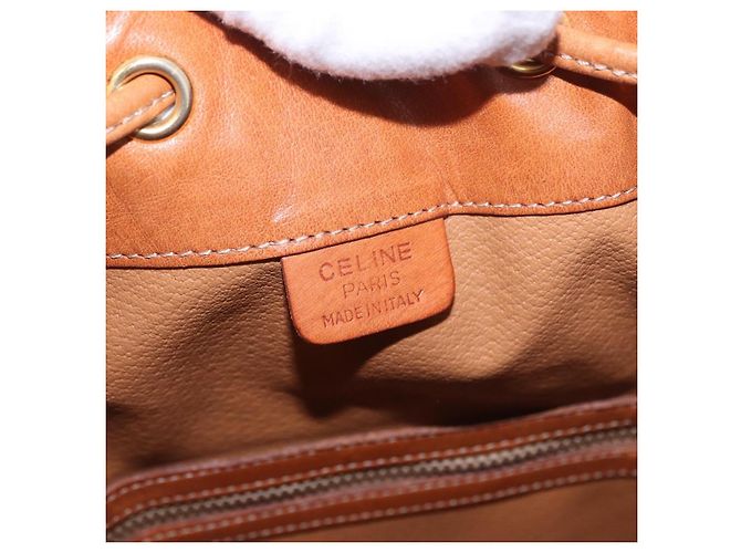 Céline Borsa a Spalla CELINE in Tela Macadam PVC Beige Oro Auth 188399 D'oro - vista 18