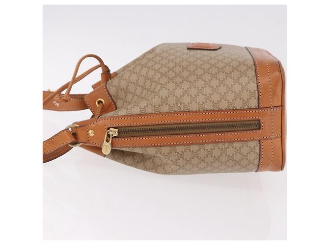 Céline Borsa a Spalla CELINE in Tela Macadam PVC Beige Oro Auth 188399 D'oro - vista 4