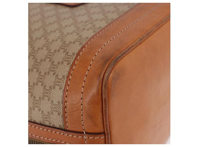 Céline Borsa a Spalla CELINE in Tela Macadam PVC Beige Oro Auth 188399 D'oro - vista 9