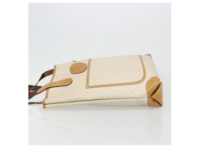 Borsa Tote GUCCI GG Supreme Web Sherry Line PVC Bianco Rosso 002 904 0223 Auth 187740 - vista 4
