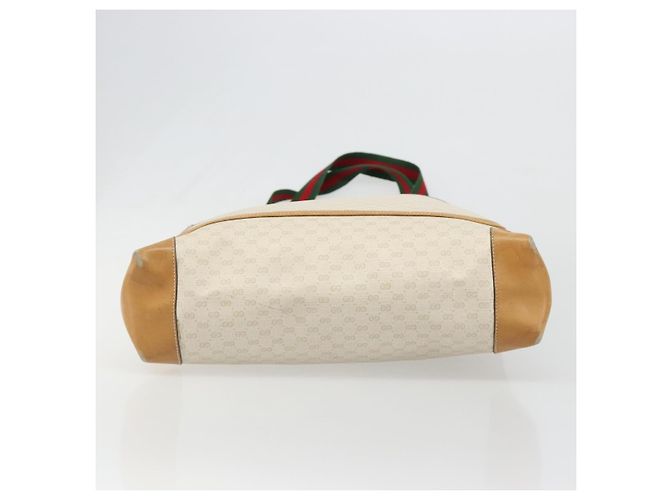 Borsa Tote GUCCI GG Supreme Web Sherry Line PVC Bianco Rosso 002 904 0223 Auth 187740 - vista 5