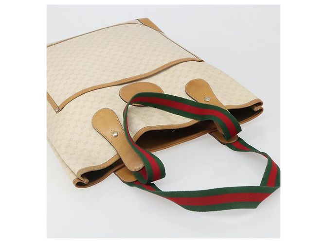 Borsa Tote GUCCI GG Supreme Web Sherry Line PVC Bianco Rosso 002 904 0223 Auth 187740 - vista 6