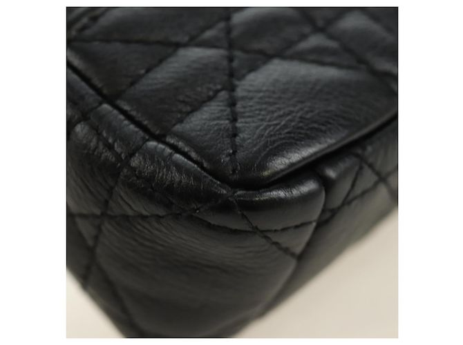 Christian Dior Cannage Caro Chain Pouch Pelle di Agnello Nero Oro Auth 186459SAM D'oro - vista 17