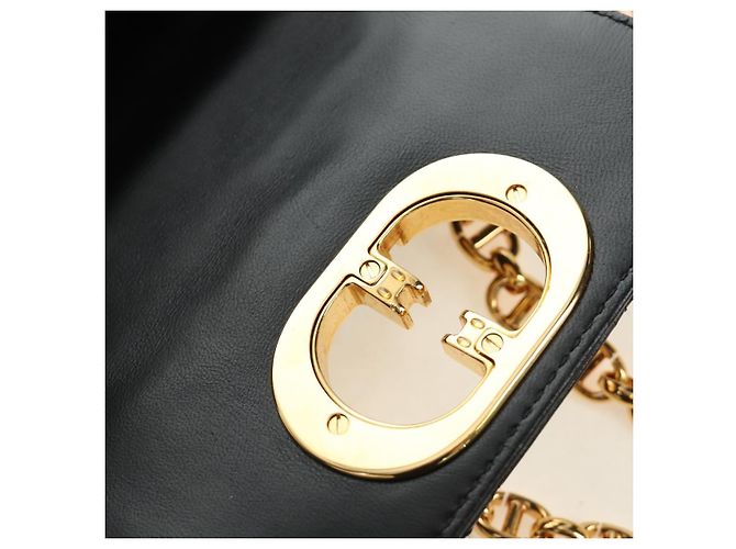 Christian Dior Cannage Caro Chain Pouch Pelle di Agnello Nero Oro Auth 186459SAM D'oro - vista 20