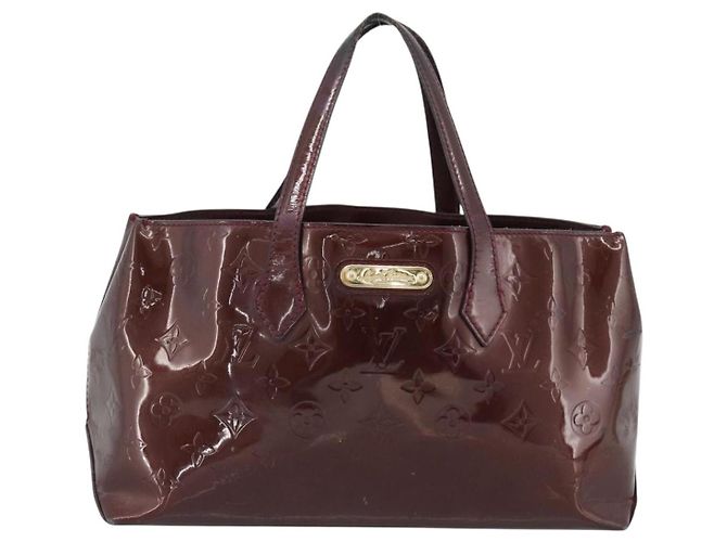 LOUIS VUITTON Monogram Vernis Wilshire PM Hand Bag Amarante M93641 Auth BA13584 Bordò - vista 13