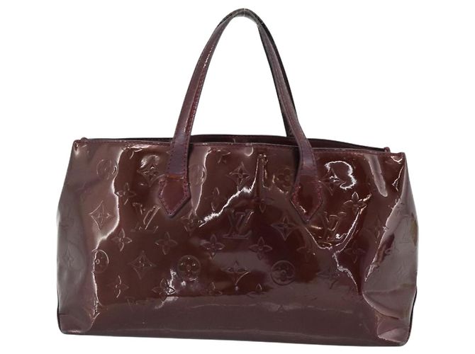 LOUIS VUITTON Monogram Vernis Wilshire PM Hand Bag Amarante M93641 Auth BA13584 Bordò - vista 2