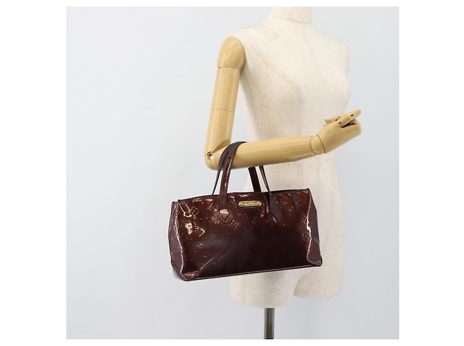 LOUIS VUITTON Monogram Vernis Wilshire PM Hand Bag Amarante M93641 Auth BA13584 Bordò - vista 23