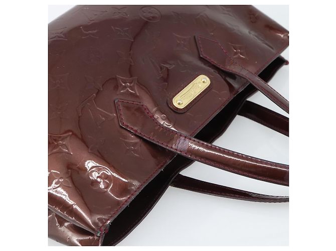 LOUIS VUITTON Monogram Vernis Wilshire PM Hand Bag Amarante M93641 Auth BA13584 Bordò - vista 6