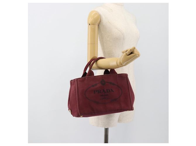 Borsa a mano PRADA Canapa PM in tela Bordeaux Auth 188079 Bordò - vista 22