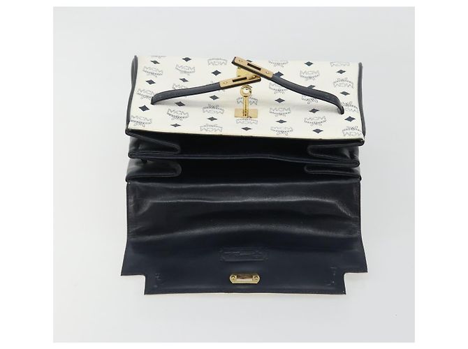 Borsa MCM Vicetos Logogram PVC Pelle Bianco Oro Auth 188231 D'oro - vista 10