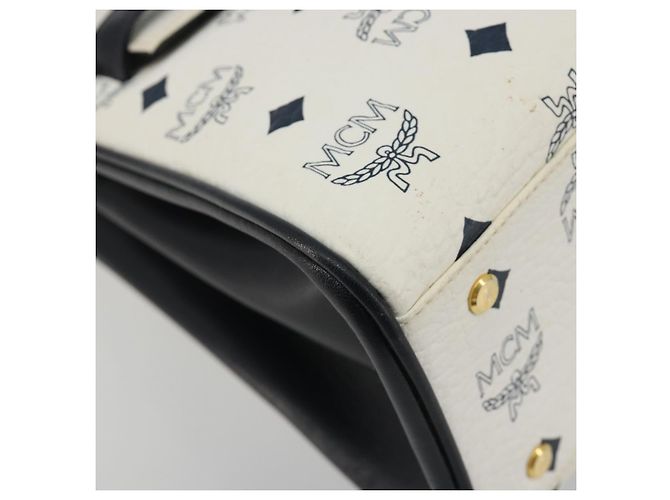 Borsa MCM Vicetos Logogram PVC Pelle Bianco Oro Auth 188231 D'oro - vista 15