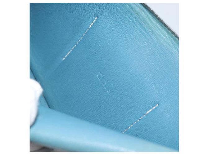 Hermès Portafoglio HERMES Dogon GM in pelle azzurro argento Auth BA13622 Blu chiaro - vista 11