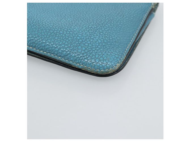 Hermès Portafoglio HERMES Dogon GM in pelle azzurro argento Auth BA13622 Blu chiaro - vista 16