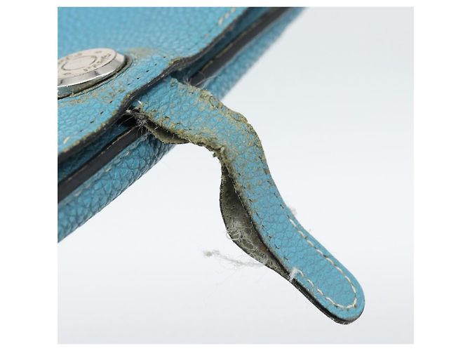 Hermès Portafoglio HERMES Dogon GM in pelle azzurro argento Auth BA13622 Blu chiaro - vista 8