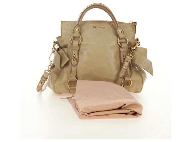 Borsa Miu Miu in pelle 2 way Beige Oro Auth 186442SAM D'oro - vista 12