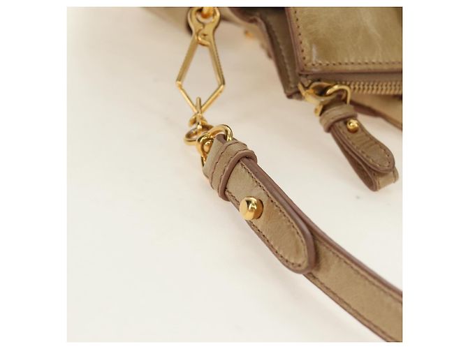 Borsa Miu Miu in pelle 2 way Beige Oro Auth 186442SAM D'oro - vista 16