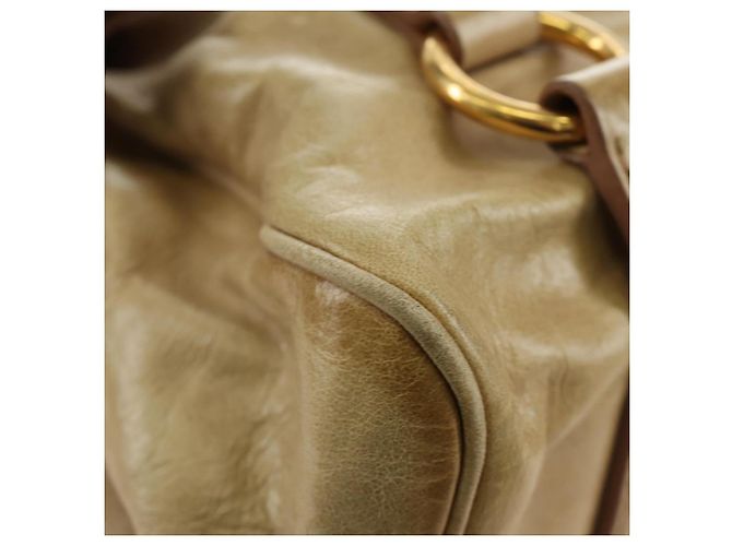 Borsa Miu Miu in pelle 2 way Beige Oro Auth 186442SAM D'oro - vista 18